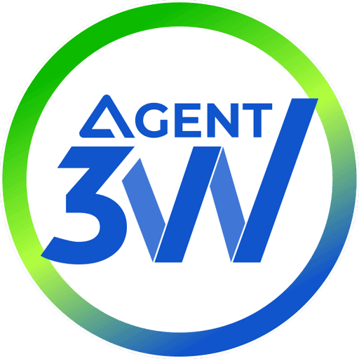 Logo circulaire Agent 3W bleu et vert